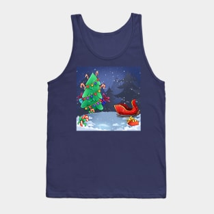 christmas with santa claus and reindeer Tank Top